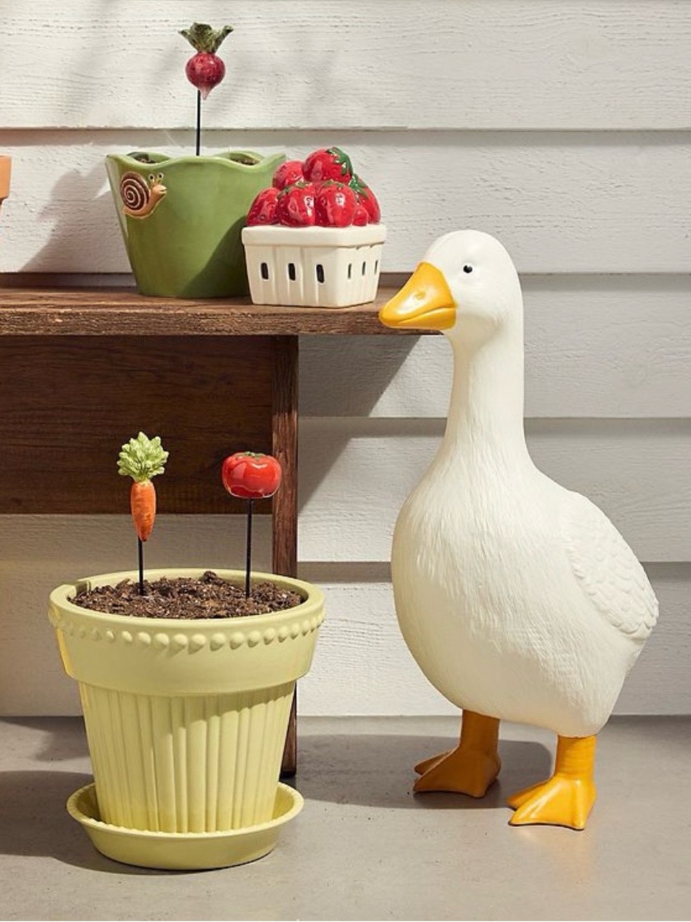 White Porch Goose Garden Statue Plastic LED Lighted Yard Decor | NWT | Adorable!
